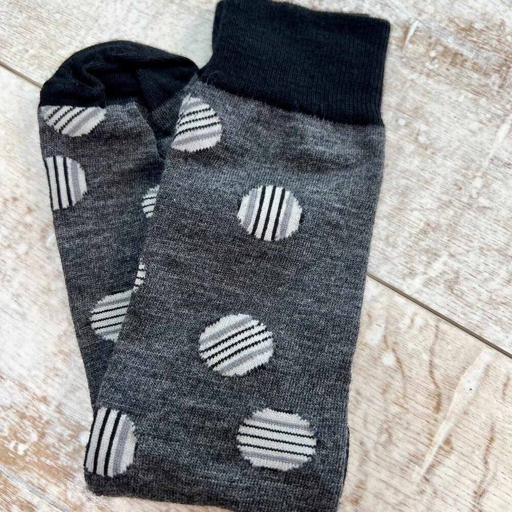 Grey Geometric Gray/White/Black Mens Sock